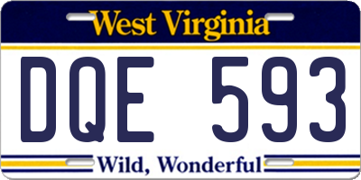 WV license plate DQE593