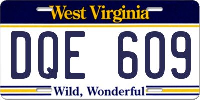 WV license plate DQE609