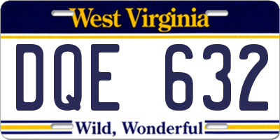 WV license plate DQE632