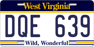 WV license plate DQE639
