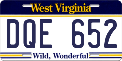 WV license plate DQE652
