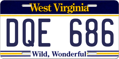 WV license plate DQE686