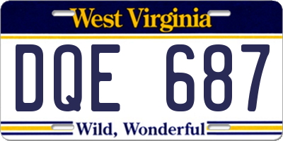 WV license plate DQE687