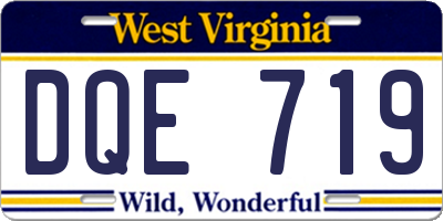 WV license plate DQE719