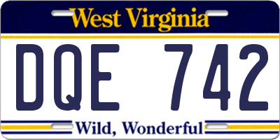 WV license plate DQE742