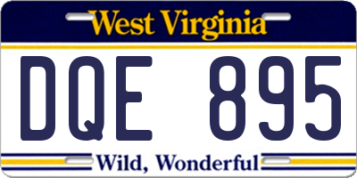 WV license plate DQE895