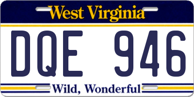 WV license plate DQE946