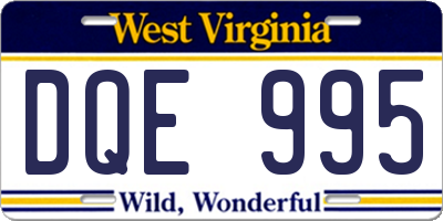 WV license plate DQE995