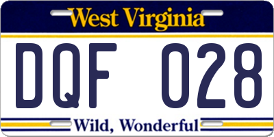 WV license plate DQF028