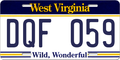 WV license plate DQF059