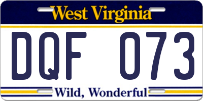 WV license plate DQF073