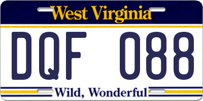 WV license plate DQF088