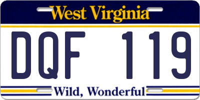 WV license plate DQF119