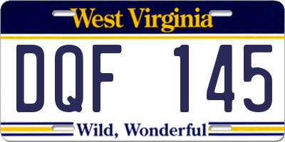 WV license plate DQF145