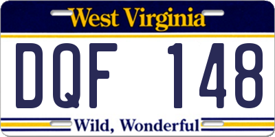 WV license plate DQF148