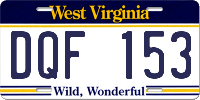 WV license plate DQF153