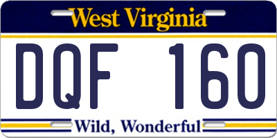 WV license plate DQF160