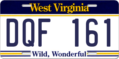 WV license plate DQF161