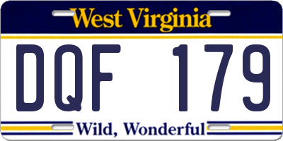 WV license plate DQF179