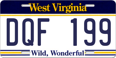 WV license plate DQF199