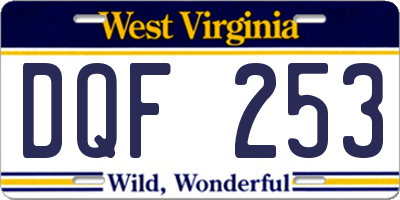 WV license plate DQF253