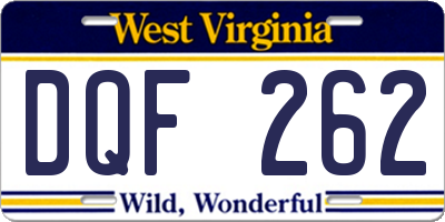 WV license plate DQF262