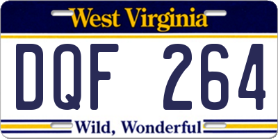 WV license plate DQF264