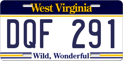 WV license plate DQF291