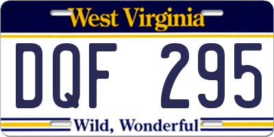 WV license plate DQF295