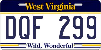 WV license plate DQF299