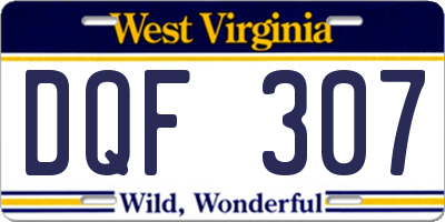 WV license plate DQF307