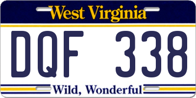 WV license plate DQF338