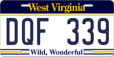 WV license plate DQF339