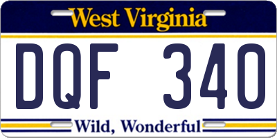 WV license plate DQF340