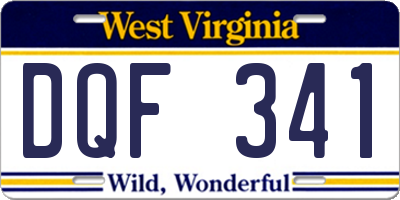 WV license plate DQF341