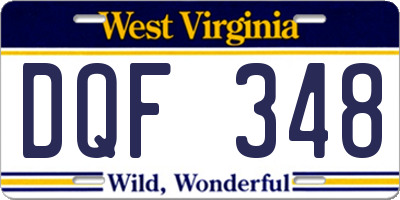WV license plate DQF348