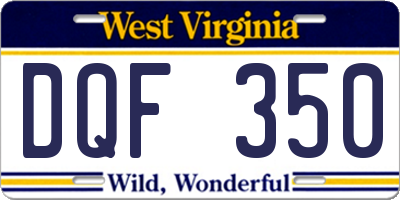 WV license plate DQF350