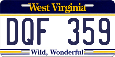 WV license plate DQF359