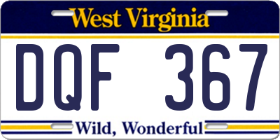 WV license plate DQF367