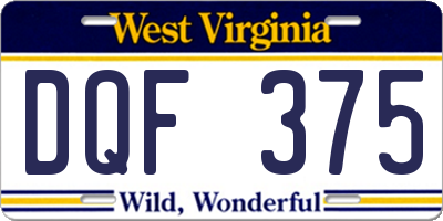 WV license plate DQF375