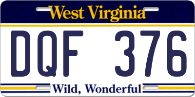 WV license plate DQF376