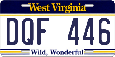 WV license plate DQF446