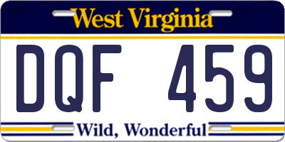 WV license plate DQF459