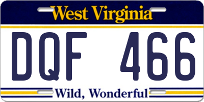 WV license plate DQF466
