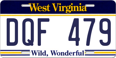 WV license plate DQF479