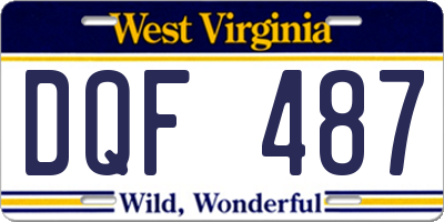WV license plate DQF487