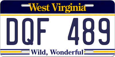 WV license plate DQF489