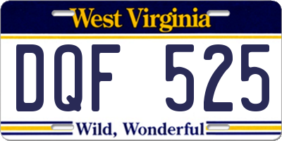 WV license plate DQF525