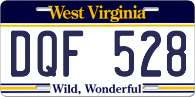 WV license plate DQF528