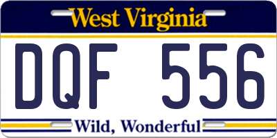 WV license plate DQF556